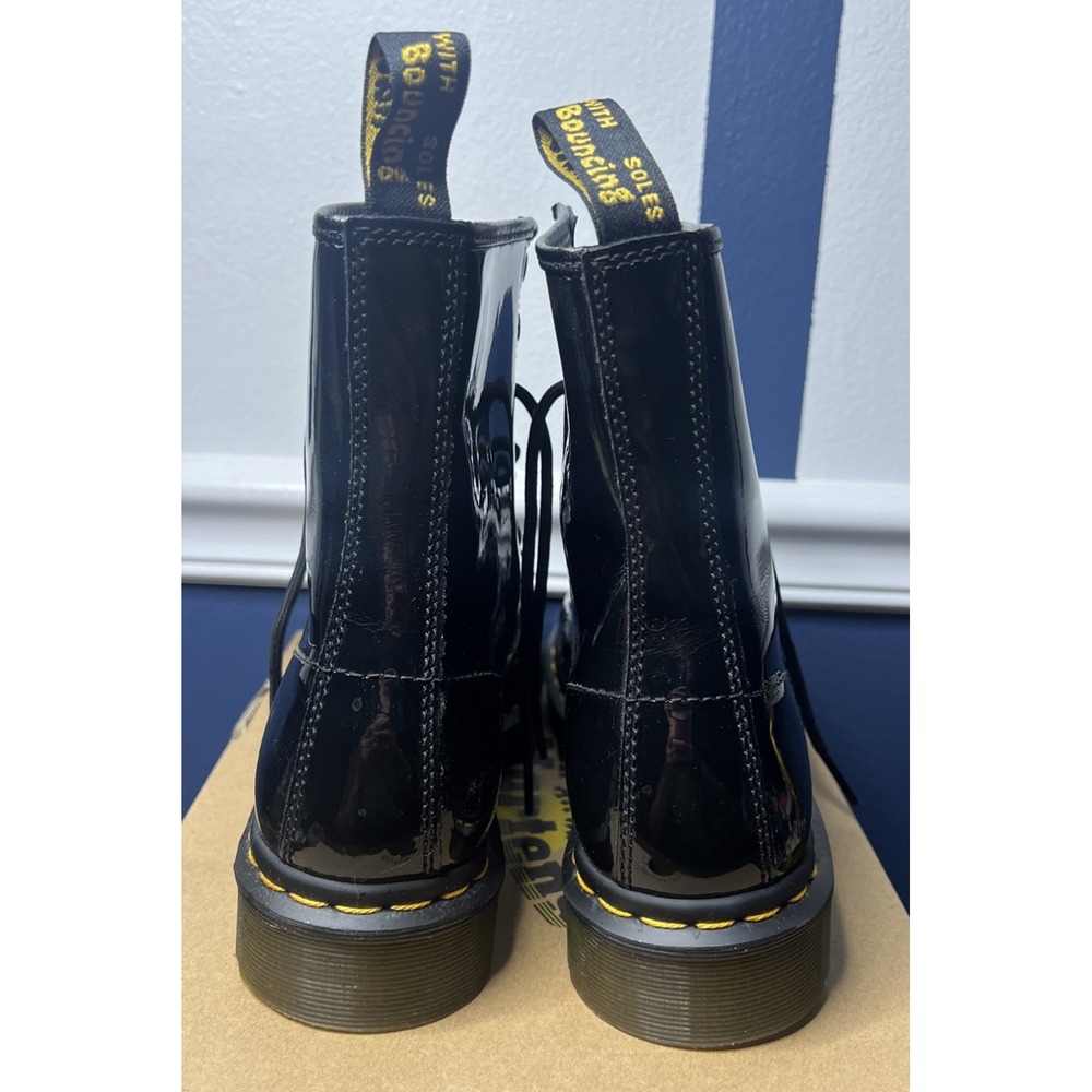Dr. Doc Martens 1460W Black Leather Combat Boots Women's 9 - Picture 5 of 7